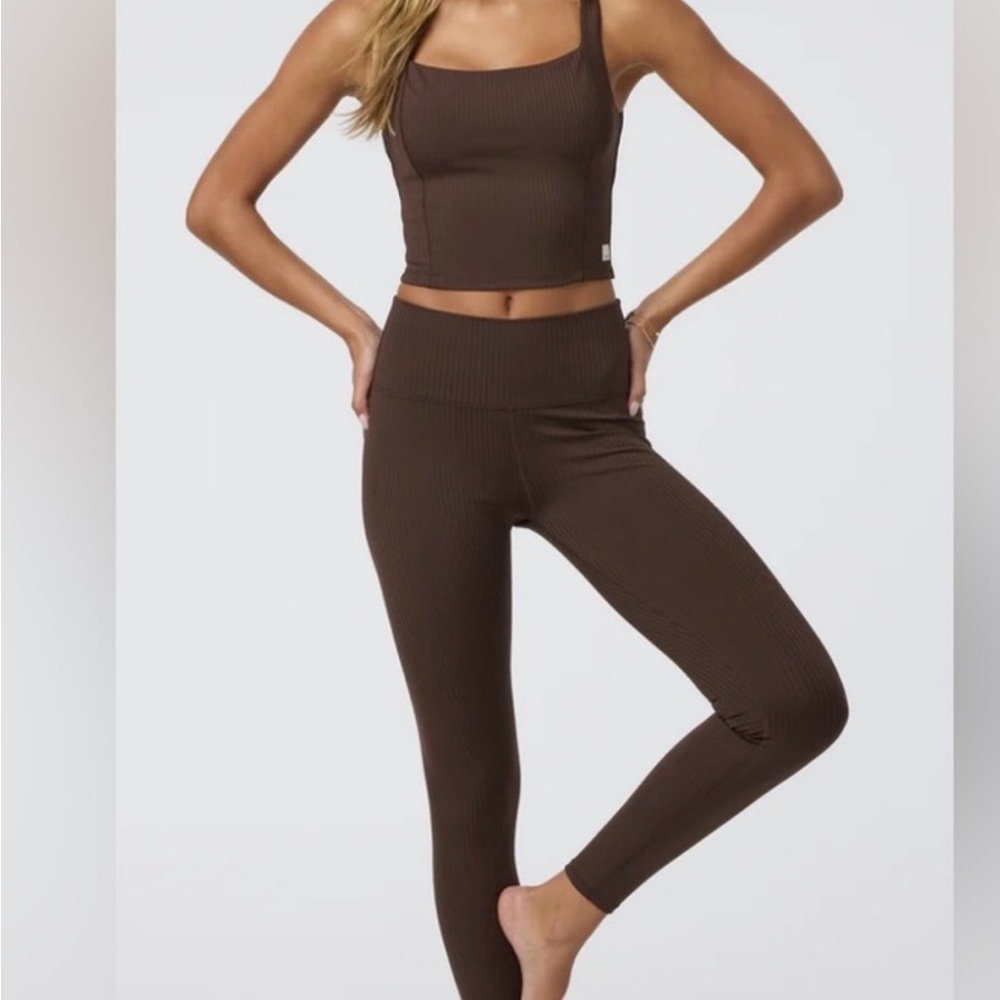 Vuori Chocolate Ribbed Women's Set